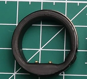 Circular Ring Pro - Original Circular Pro ring, cropped from the left physical device in FITNESATOR’s Circular/Oura Gen3 comparison. Photograph, not a product diagram. Photo/source credit: FITNESATOR / LordOfTheSmartRings.