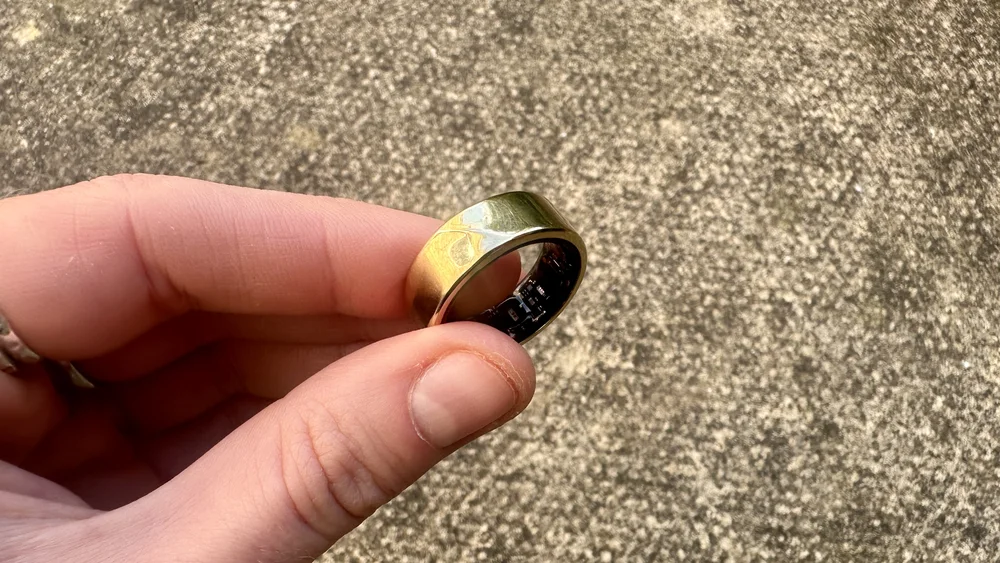 Noise Luna Ring (Gen1) - Original physical-device photograph of Noise Luna Ring (Gen1). SmartWearGuide has not hands-on tested this model. Photo/source credit: TechRadar / Future.