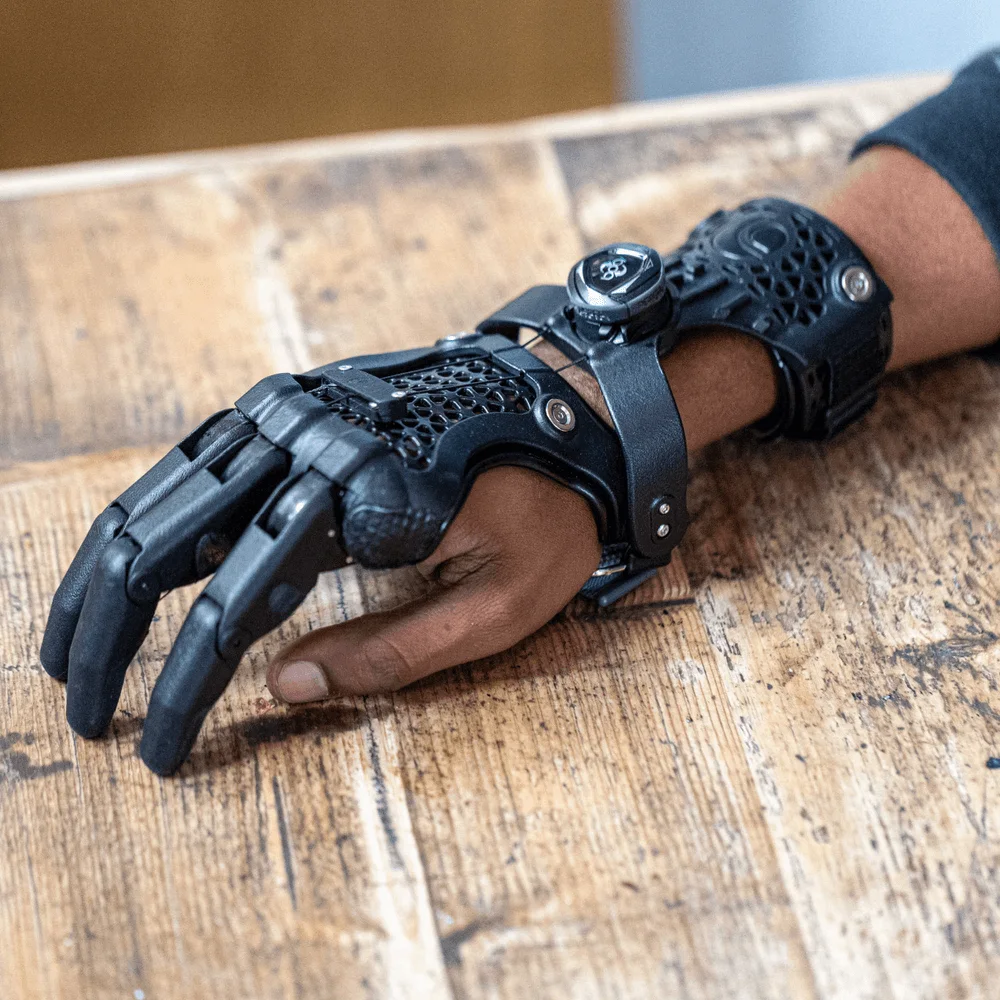 Open Bionics Hero Gauntlet - Manufacturer photograph of physical Open Bionics Hero Gauntlet hardware.