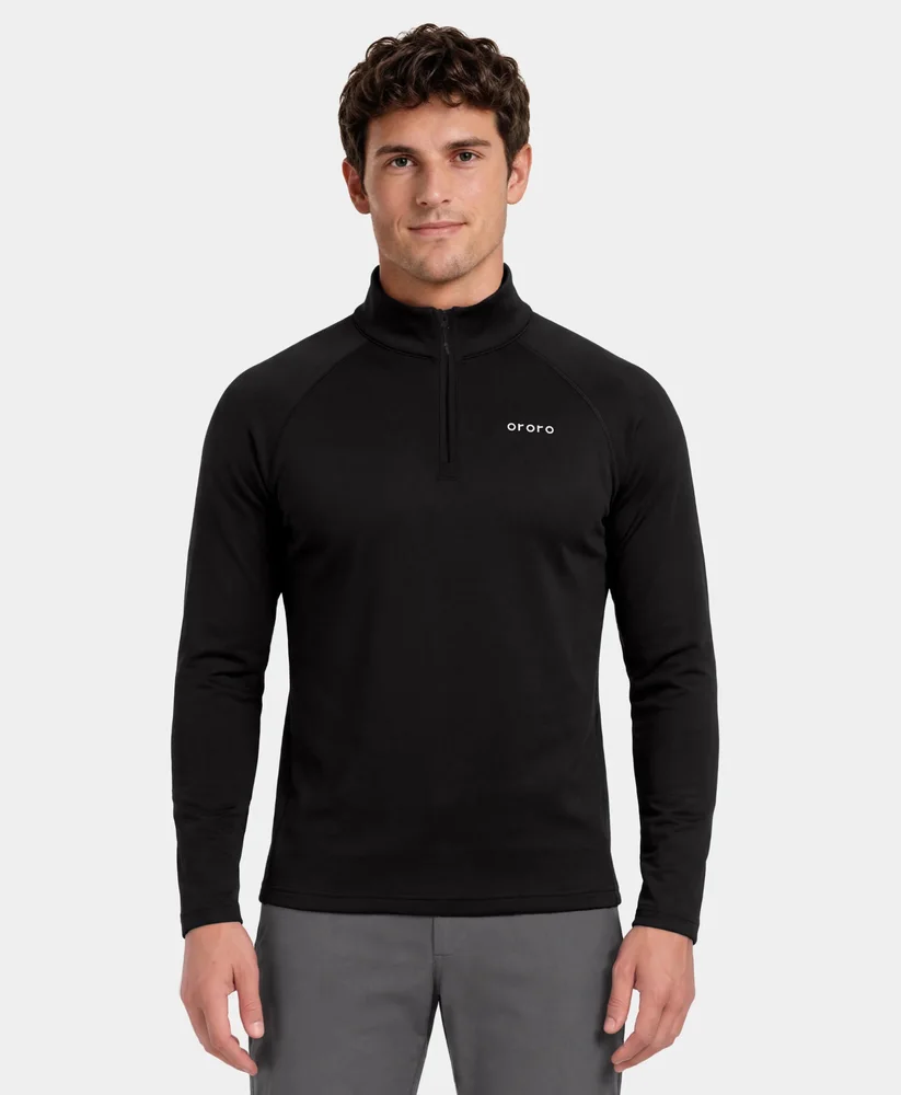 ORORO heated quarter-zip baselayer top - Manufacturer photograph of ORORO heated quarter-zip baselayer top.